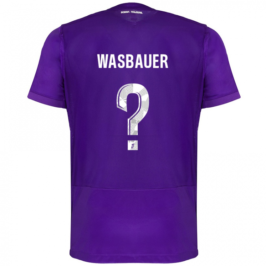 Niño Camiseta Nicolas Wasbauer #0 Morado Blanco 1ª Equipación 2024/25 La Camisa Chile