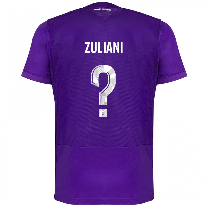 Niño Camiseta Edhy Zuliani #0 Morado Blanco 1ª Equipación 2024/25 La Camisa Chile