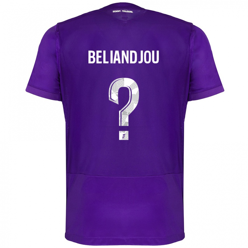 Niño Camiseta Ruben Beliandjou #0 Morado Blanco 1ª Equipación 2024/25 La Camisa Chile