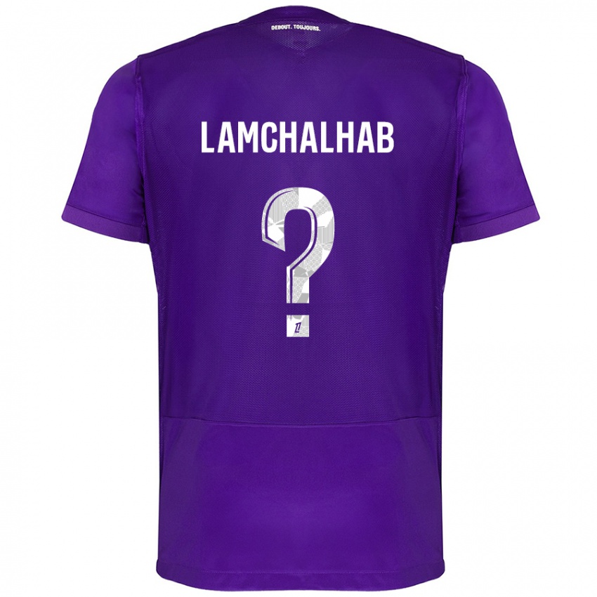 Niño Camiseta Merwan Lamchalhab #0 Morado Blanco 1ª Equipación 2024/25 La Camisa Chile