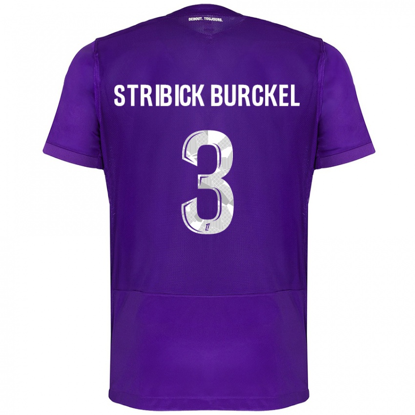 Niño Camiseta Laetitia Stribick-Burckel #3 Morado Blanco 1ª Equipación 2024/25 La Camisa Chile