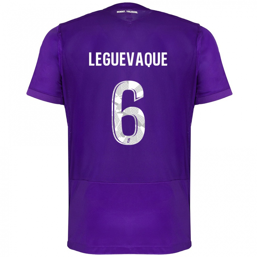 Niño Camiseta Laurie Leguevaque #6 Morado Blanco 1ª Equipación 2024/25 La Camisa Chile