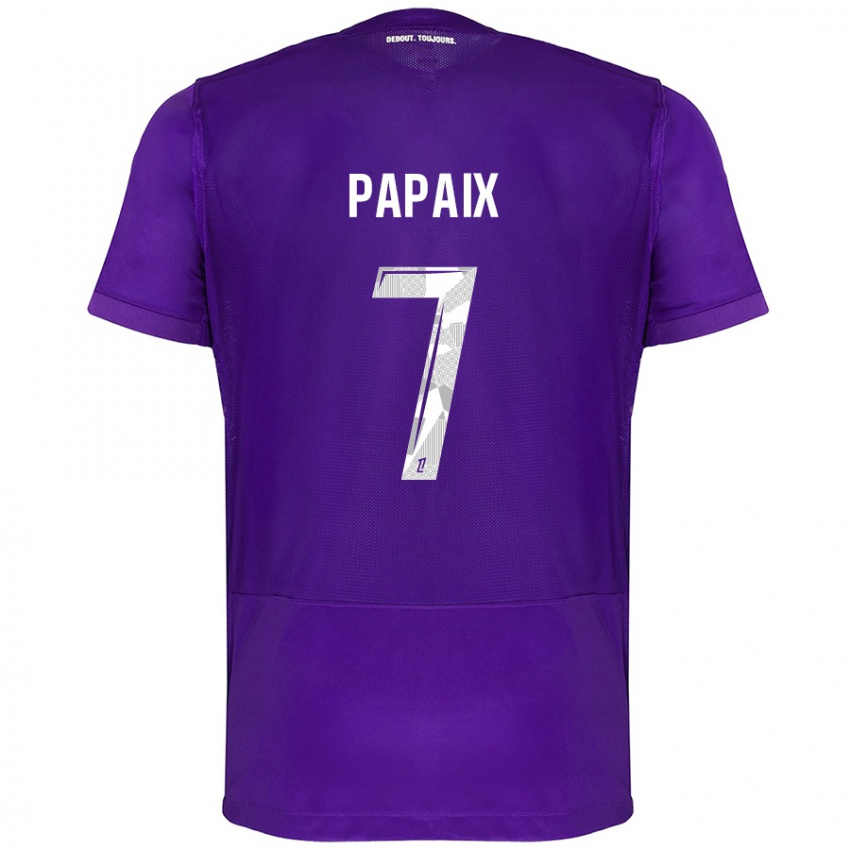 Niño Camiseta Marie Papaix #7 Morado Blanco 1ª Equipación 2024/25 La Camisa Chile