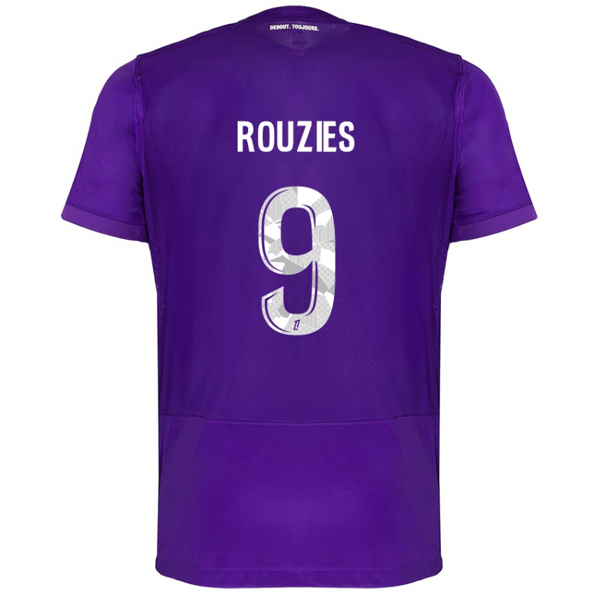 Niño Camiseta Manon Rouzies #9 Morado Blanco 1ª Equipación 2024/25 La Camisa Chile