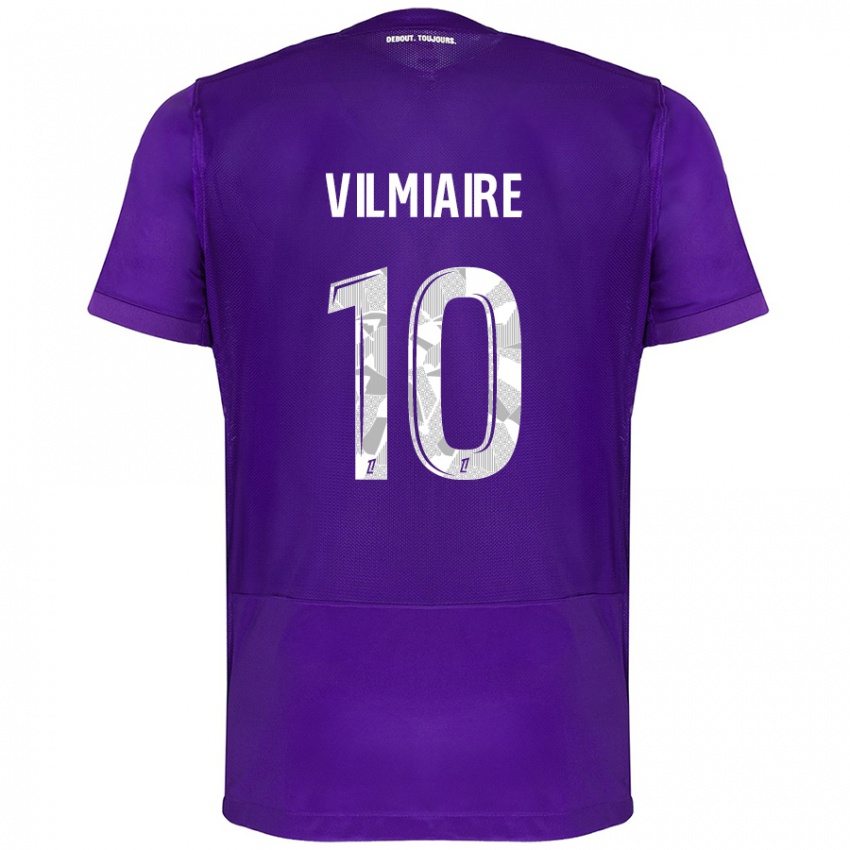 Niño Camiseta Kelly Vilmiaire #10 Morado Blanco 1ª Equipación 2024/25 La Camisa Chile