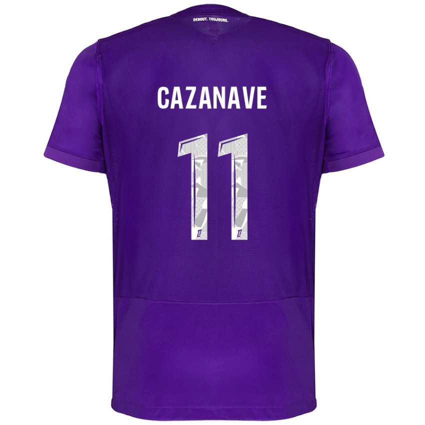 Niño Camiseta Julie Cazanave #11 Morado Blanco 1ª Equipación 2024/25 La Camisa Chile