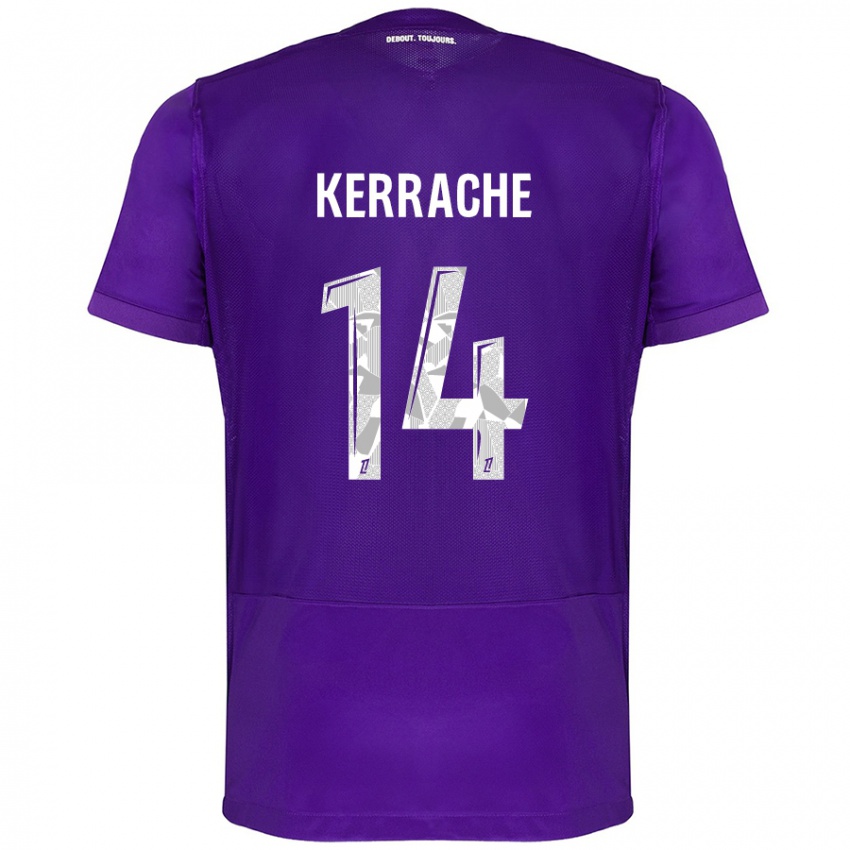 Niño Camiseta Marina Kerrache #14 Morado Blanco 1ª Equipación 2024/25 La Camisa Chile