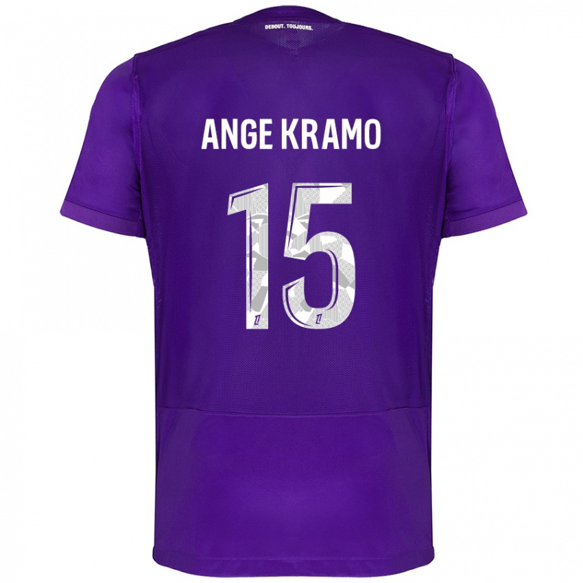 Niño Camiseta Marie Ange Kramo #15 Morado Blanco 1ª Equipación 2024/25 La Camisa Chile