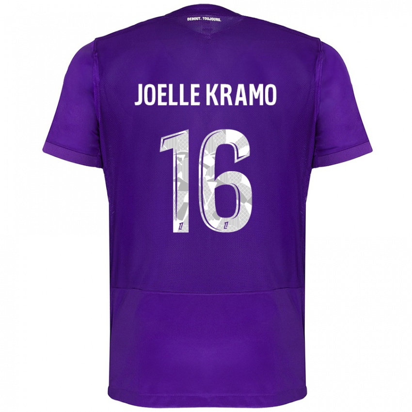 Niño Camiseta Marie Joelle Kramo #16 Morado Blanco 1ª Equipación 2024/25 La Camisa Chile