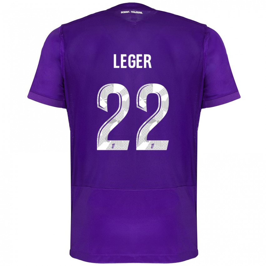 Niño Camiseta Christelle Léger #22 Morado Blanco 1ª Equipación 2024/25 La Camisa Chile