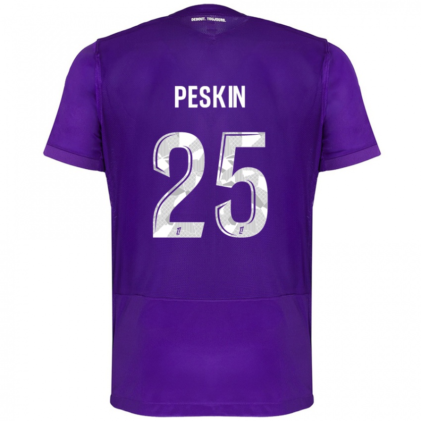 Niño Camiseta Kelso Peskin #25 Morado Blanco 1ª Equipación 2024/25 La Camisa Chile