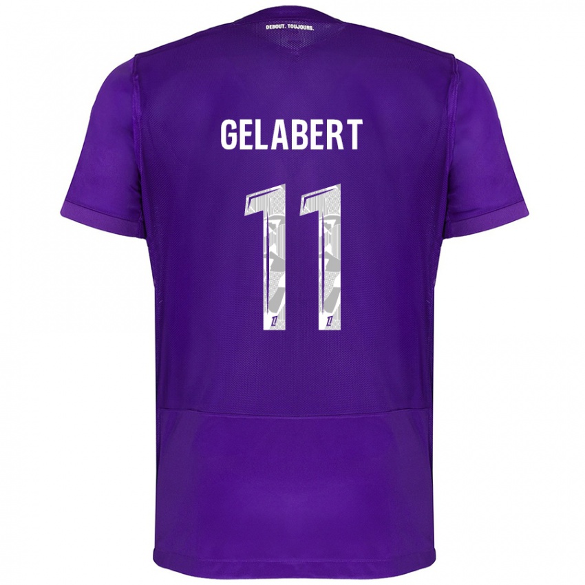 Niño Camiseta César Gelabert #11 Morado Blanco 1ª Equipación 2024/25 La Camisa Chile