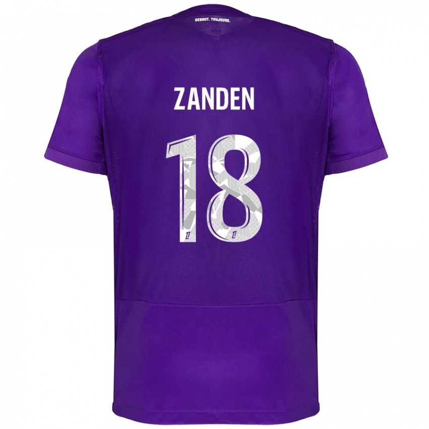 Niño Camiseta Oliver Zandén #18 Morado Blanco 1ª Equipación 2024/25 La Camisa Chile