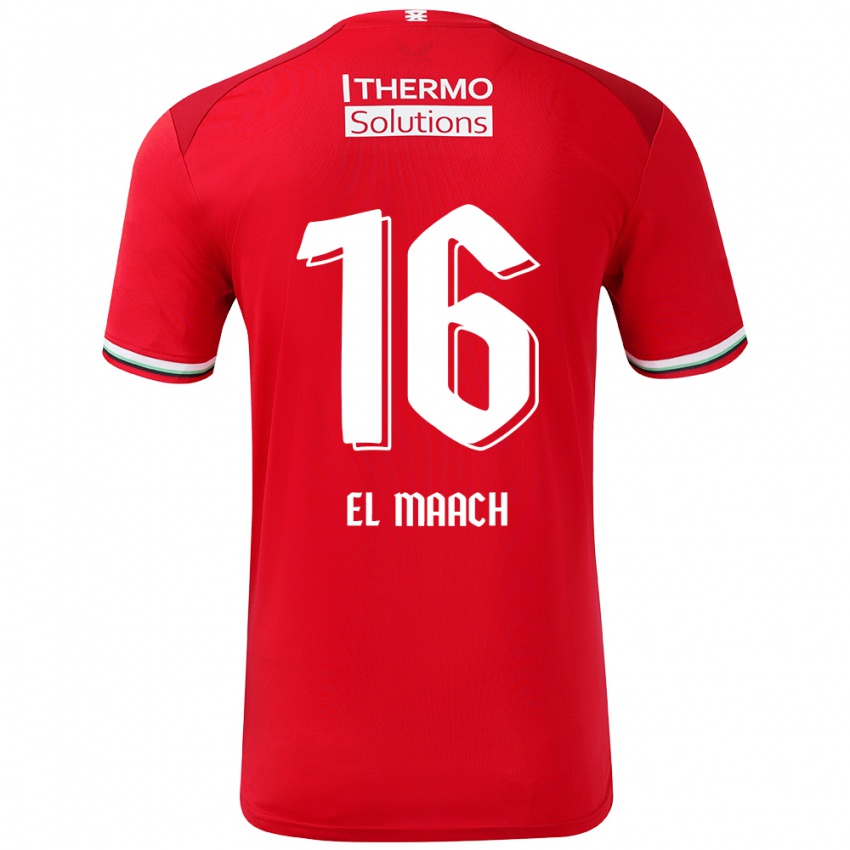 Niño Camiseta Issam El Maach #16 Rojo Blanco 1ª Equipación 2024/25 La Camisa Chile