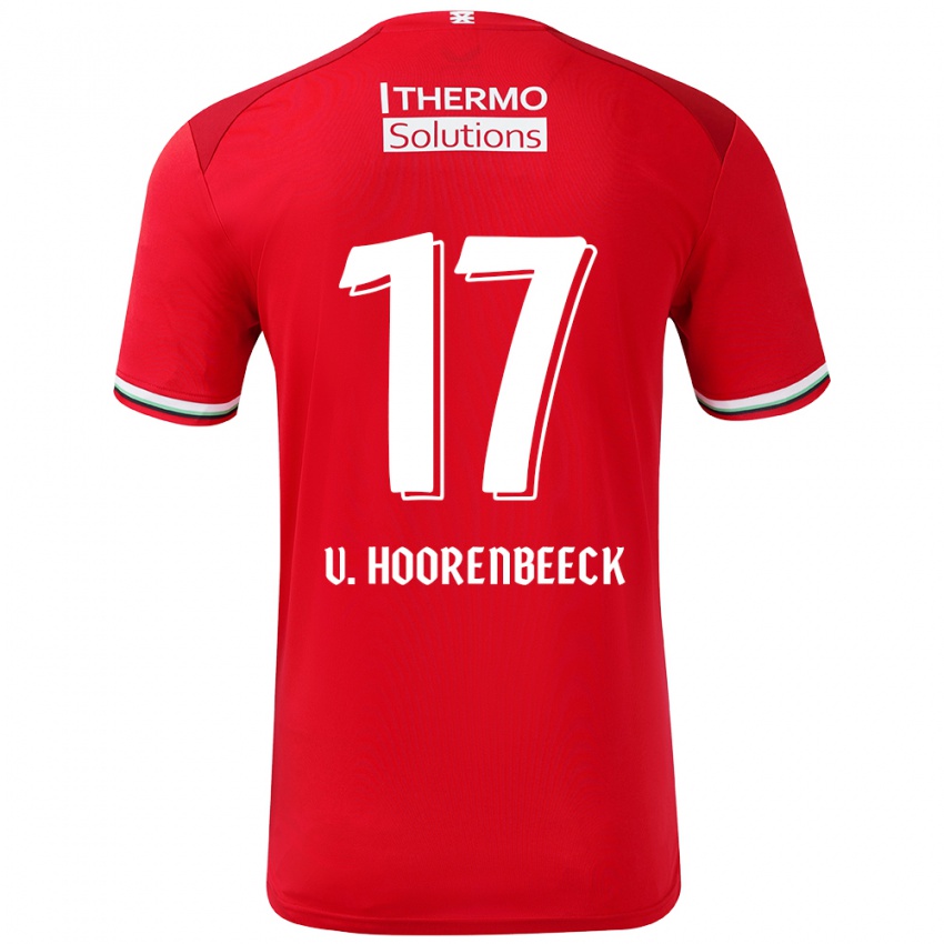 Niño Camiseta Alec Van Hoorenbeeck #17 Rojo Blanco 1ª Equipación 2024/25 La Camisa Chile