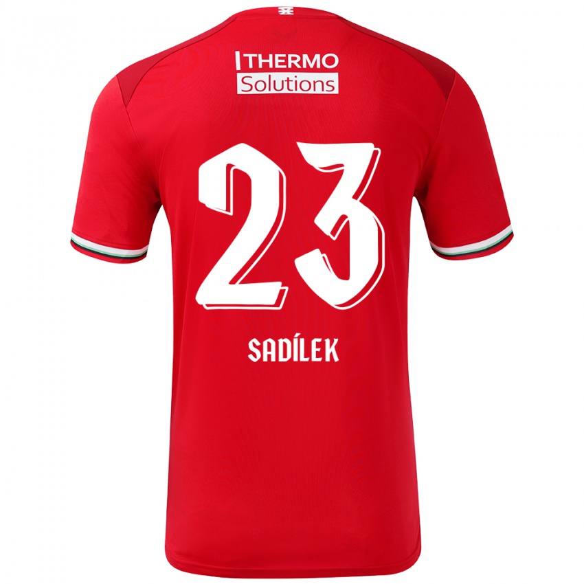 Niño Camiseta Michal Sadilek #23 Rojo Blanco 1ª Equipación 2024/25 La Camisa Chile