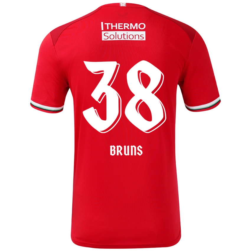 Niño Camiseta Max Bruns #38 Rojo Blanco 1ª Equipación 2024/25 La Camisa Chile