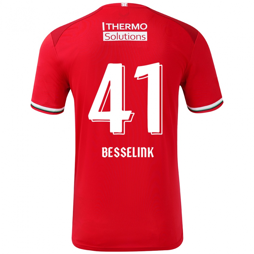 Niño Camiseta Gijs Besselink #41 Rojo Blanco 1ª Equipación 2024/25 La Camisa Chile