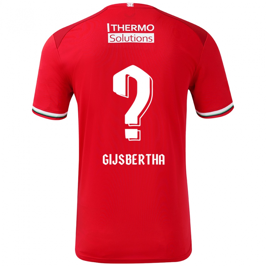 Niño Camiseta Tyrese Gijsbertha #0 Rojo Blanco 1ª Equipación 2024/25 La Camisa Chile