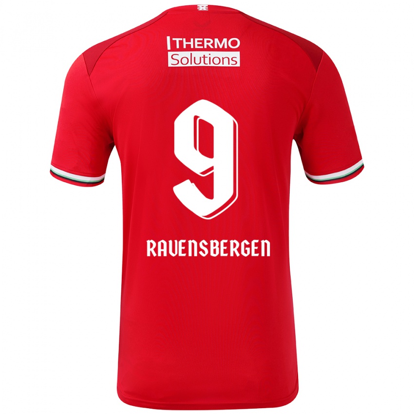 Niño Camiseta Jaimy Ravensbergen #9 Rojo Blanco 1ª Equipación 2024/25 La Camisa Chile