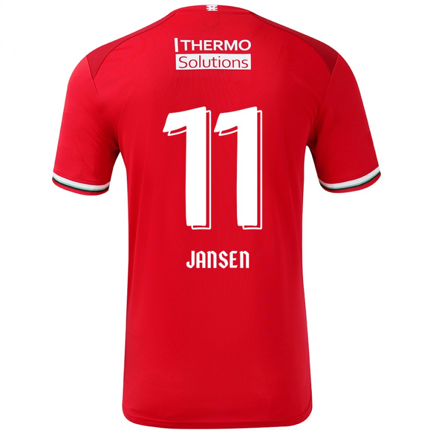 Niño Camiseta Renate Jansen #11 Rojo Blanco 1ª Equipación 2024/25 La Camisa Chile