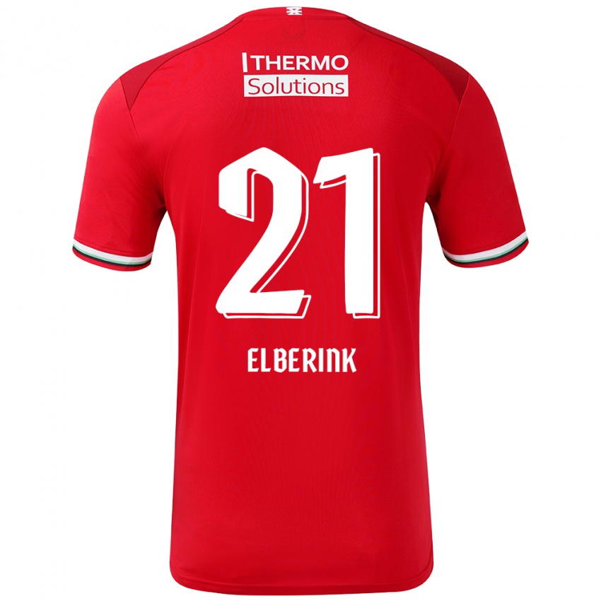 Niño Camiseta Eva Oude Elberink #21 Rojo Blanco 1ª Equipación 2024/25 La Camisa Chile