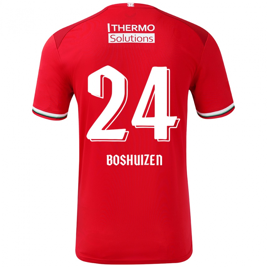 Niño Camiseta Annouk Boshuizen #24 Rojo Blanco 1ª Equipación 2024/25 La Camisa Chile