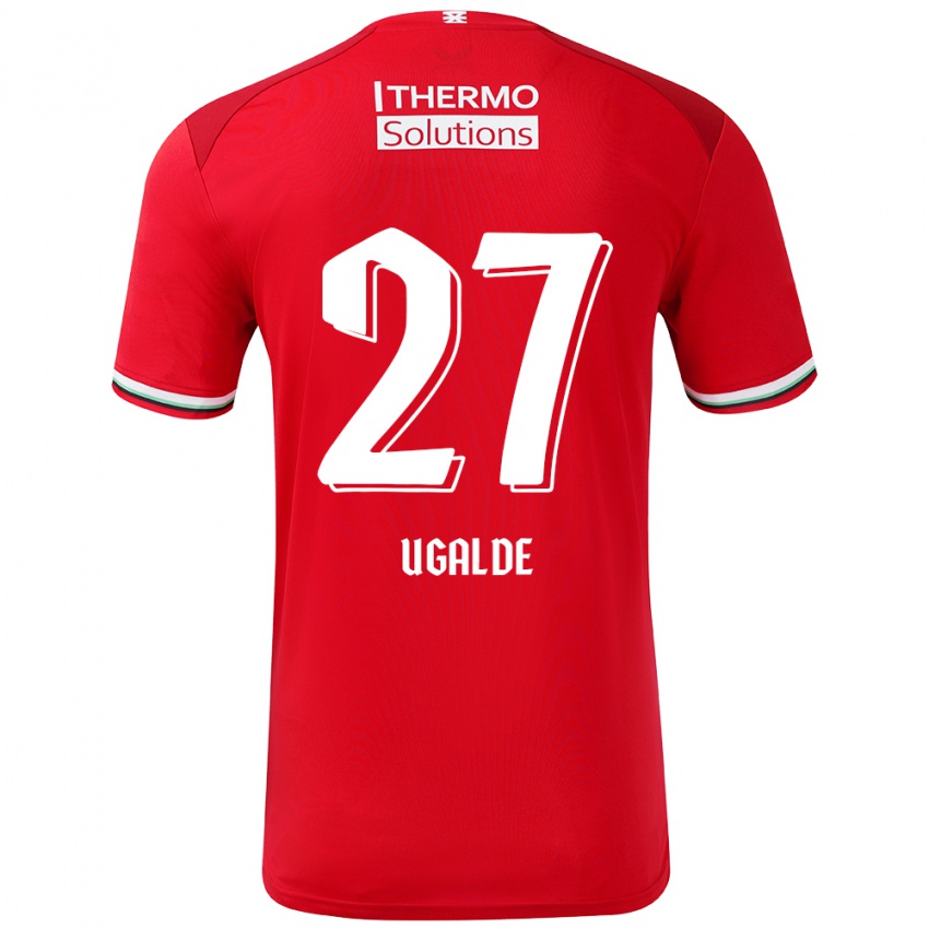 Niño Camiseta Manfred Ugalde #27 Rojo Blanco 1ª Equipación 2024/25 La Camisa Chile