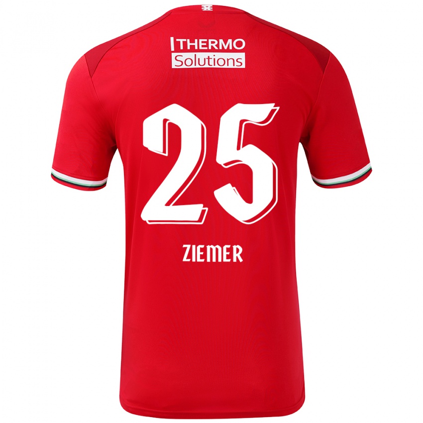 Niño Camiseta Taylor Ziemer #25 Rojo Blanco 1ª Equipación 2024/25 La Camisa Chile