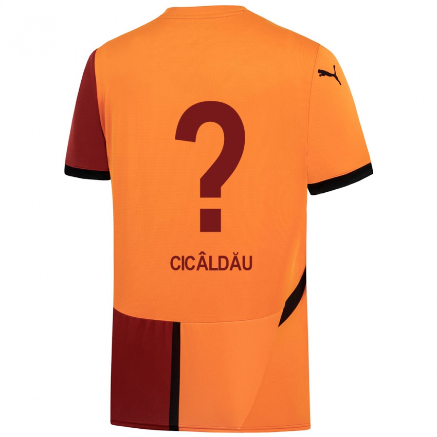 Niño Camiseta Alexandru Cicâldău #0 Amarillo Rojo 1ª Equipación 2024/25 La Camisa Chile