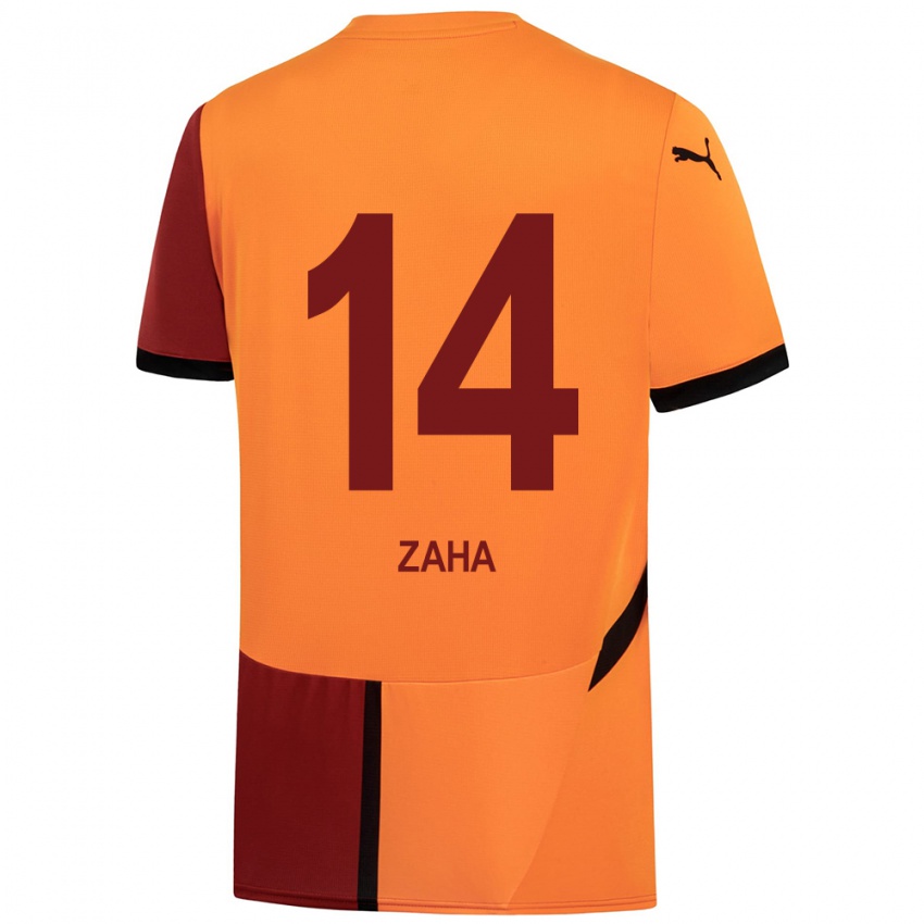 Niño Camiseta Wilfried Zaha #14 Amarillo Rojo 1ª Equipación 2024/25 La Camisa Chile