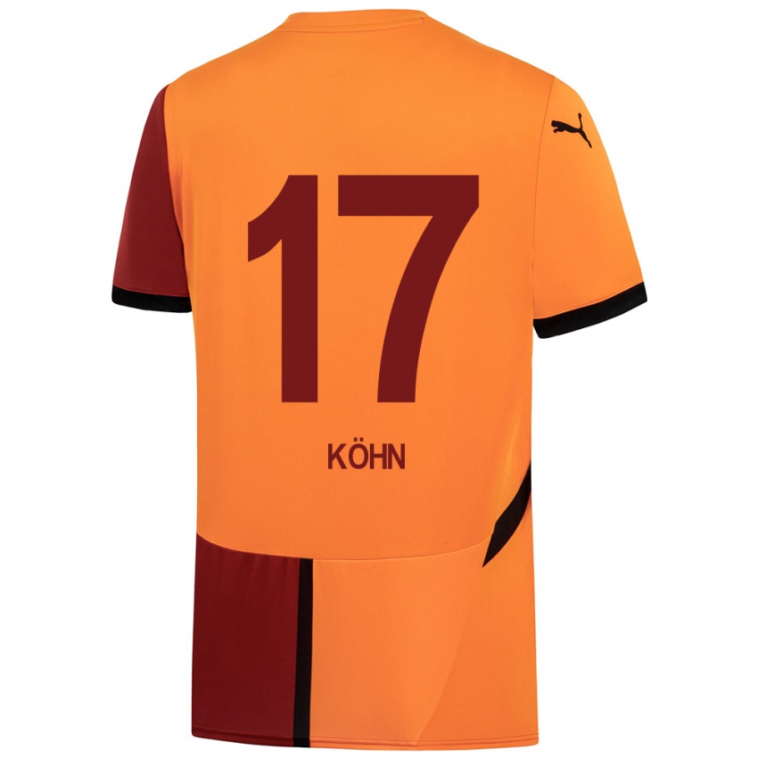 Niño Camiseta Derrick Köhn #17 Amarillo Rojo 1ª Equipación 2024/25 La Camisa Chile