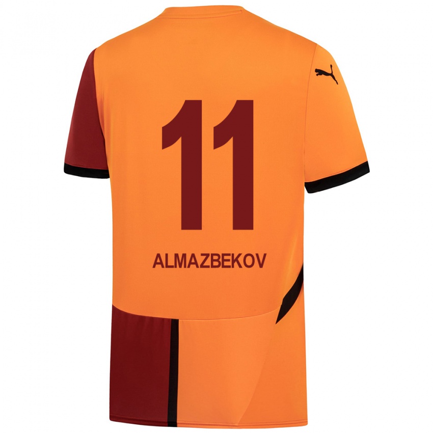 Niño Camiseta Beknaz Almazbekov #11 Amarillo Rojo 1ª Equipación 2024/25 La Camisa Chile