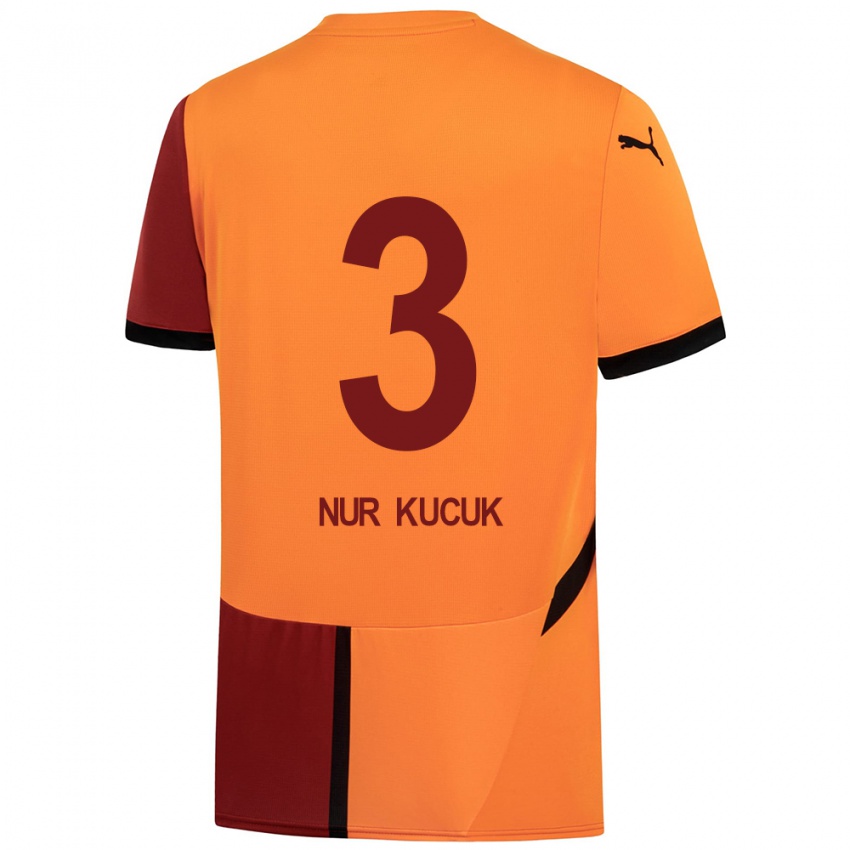 Niño Camiseta Rabia Nur Küçük #3 Amarillo Rojo 1ª Equipación 2024/25 La Camisa Chile