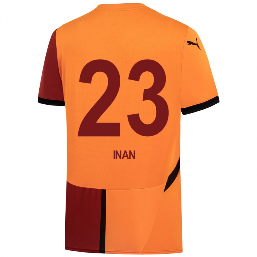 Niño Camiseta Müge İnan #23 Amarillo Rojo 1ª Equipación 2024/25 La Camisa Chile