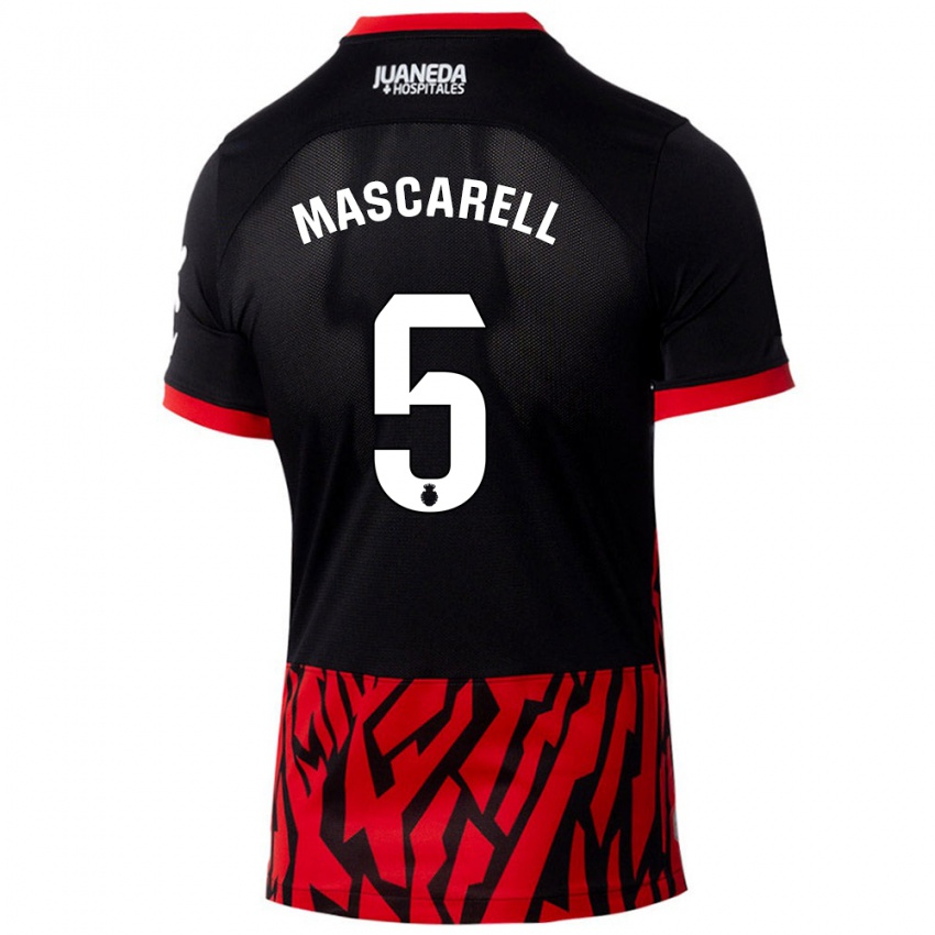 Niño Camiseta Omar Mascarell #5 Negro Rojo 1ª Equipación 2024/25 La Camisa Chile