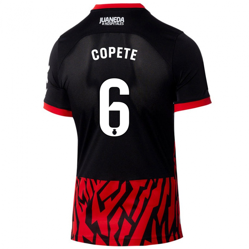 Niño Camiseta José Copete #6 Negro Rojo 1ª Equipación 2024/25 La Camisa Chile