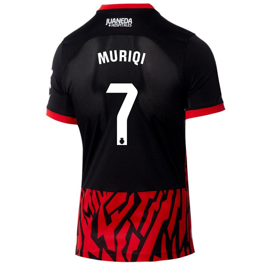 Niño Camiseta Vedat Muriqi #7 Negro Rojo 1ª Equipación 2024/25 La Camisa Chile