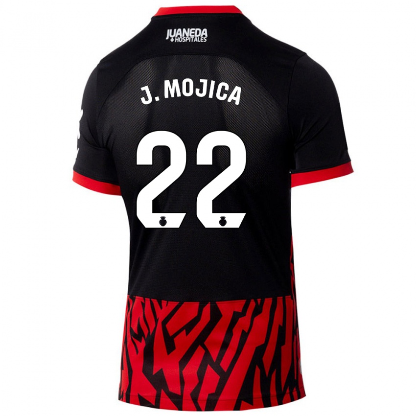 Niño Camiseta Johan Mojica #22 Negro Rojo 1ª Equipación 2024/25 La Camisa Chile