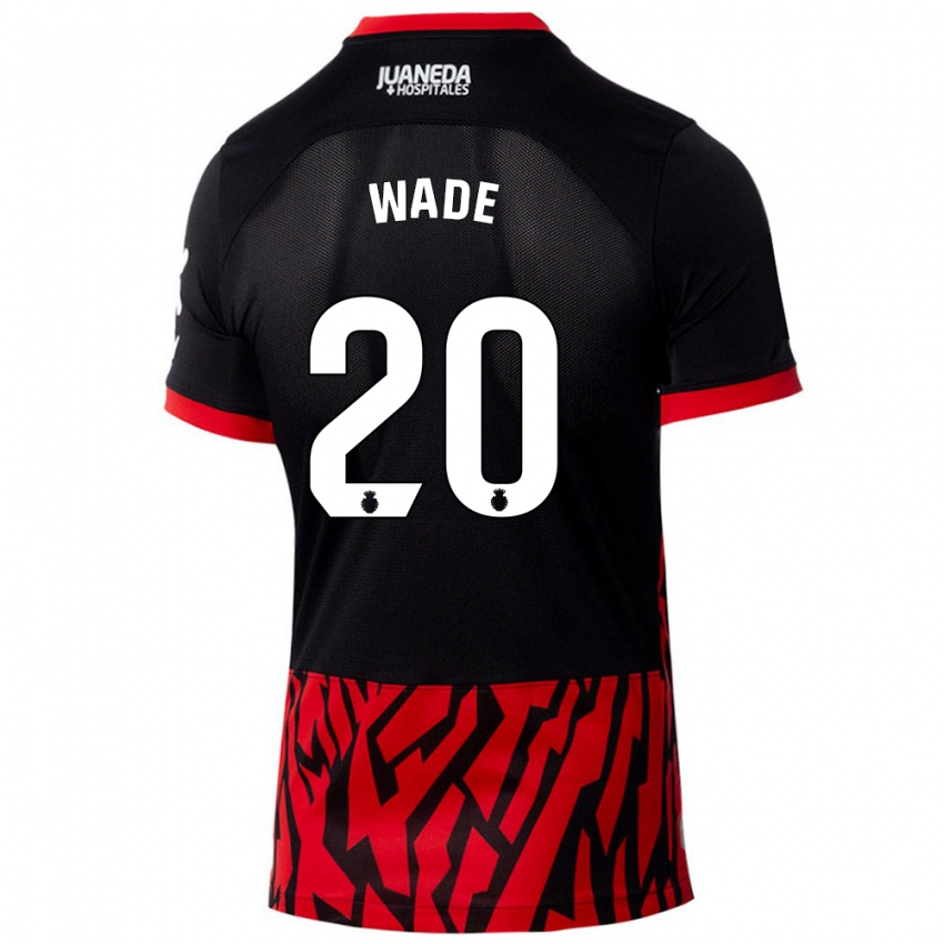 Niño Camiseta Sebas Wade #20 Negro Rojo 1ª Equipación 2024/25 La Camisa Chile