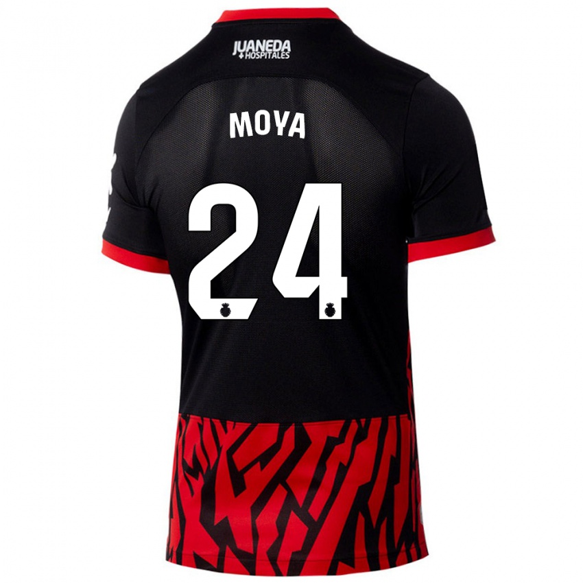 Niño Camiseta Pablo Moyá #24 Negro Rojo 1ª Equipación 2024/25 La Camisa Chile