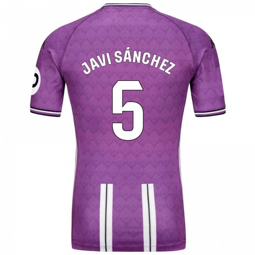 Niño Camiseta Javi Sánchez #5 Púrpura Blanco 1ª Equipación 2024/25 La Camisa Chile