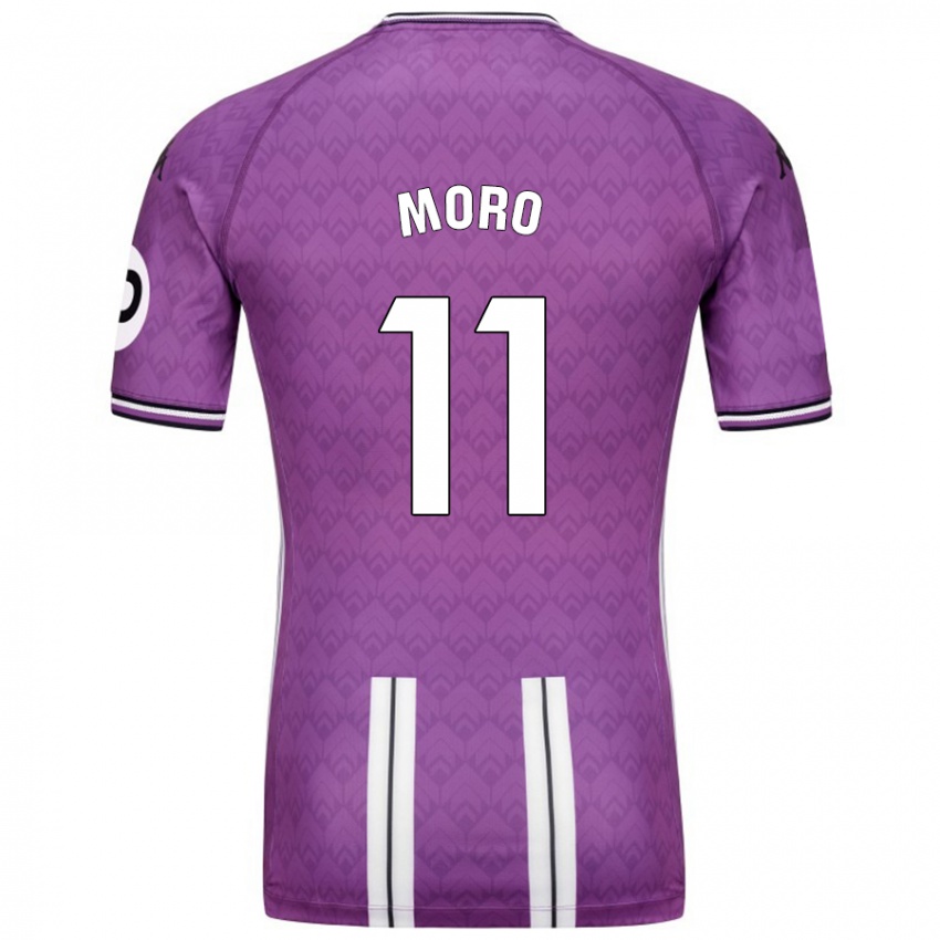 Niño Camiseta Raúl Moro #11 Púrpura Blanco 1ª Equipación 2024/25 La Camisa Chile