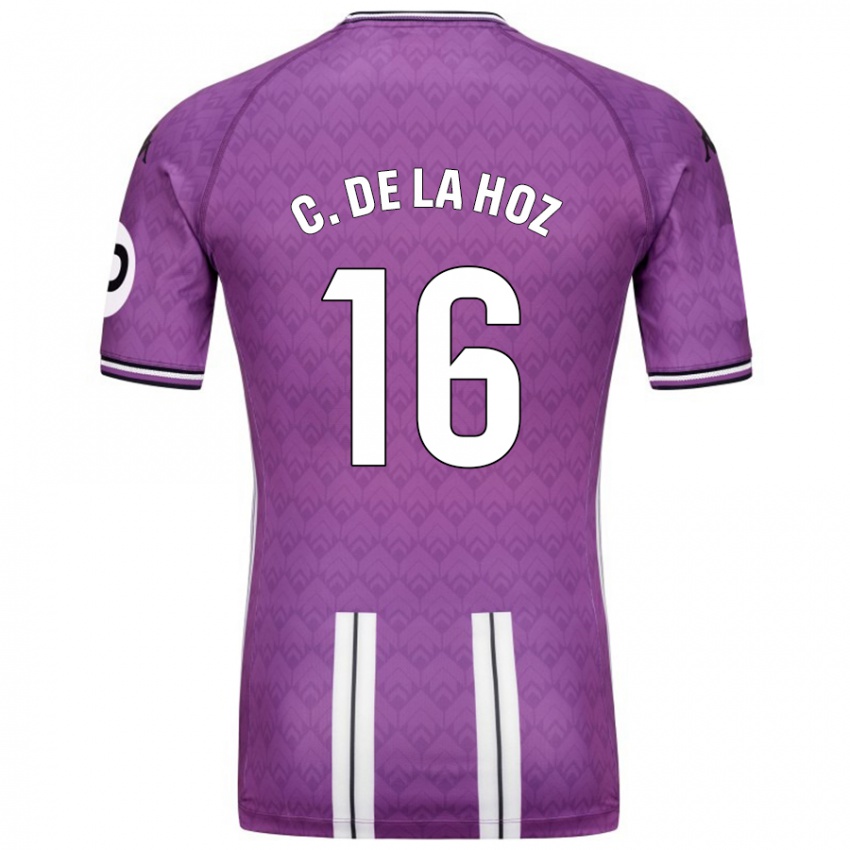 Niño Camiseta César De La Hoz #16 Púrpura Blanco 1ª Equipación 2024/25 La Camisa Chile