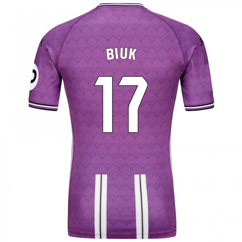 Niño Camiseta Stipe Biuk #17 Púrpura Blanco 1ª Equipación 2024/25 La Camisa Chile