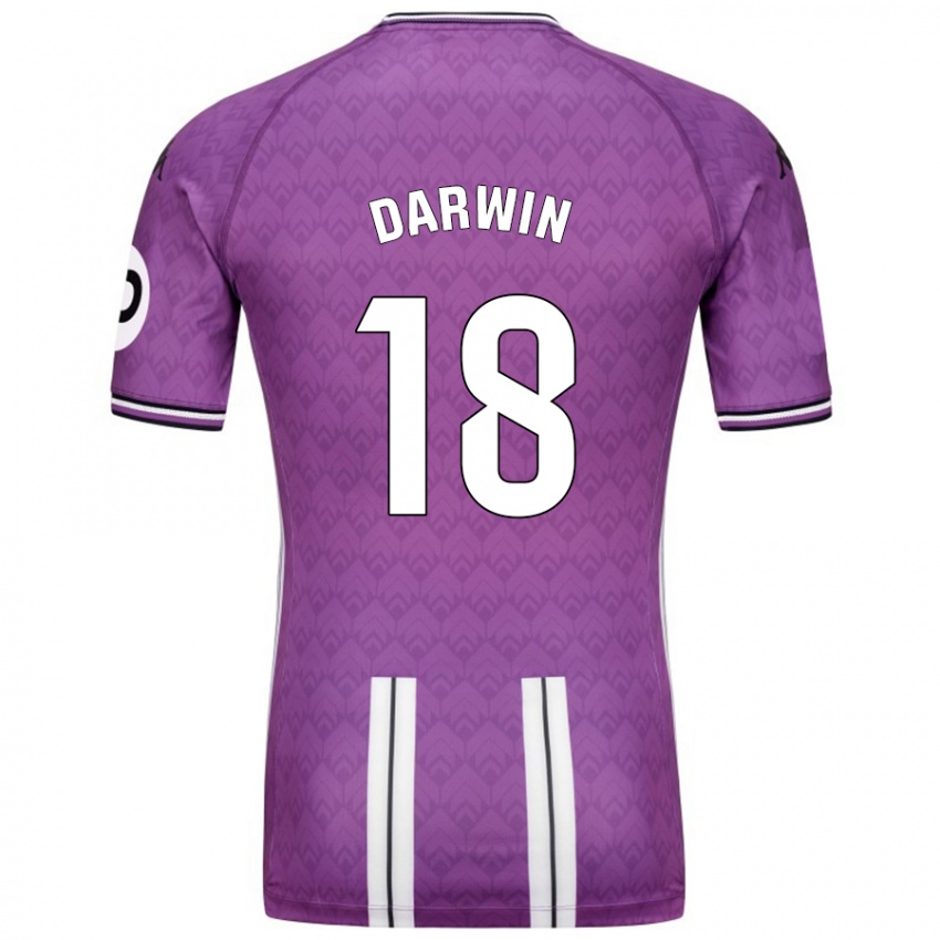 Niño Camiseta Darwin Machís #18 Púrpura Blanco 1ª Equipación 2024/25 La Camisa Chile