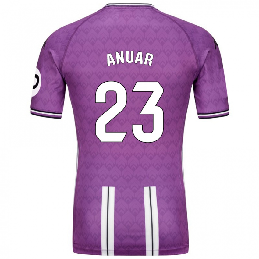 Niño Camiseta Anuar #23 Púrpura Blanco 1ª Equipación 2024/25 La Camisa Chile