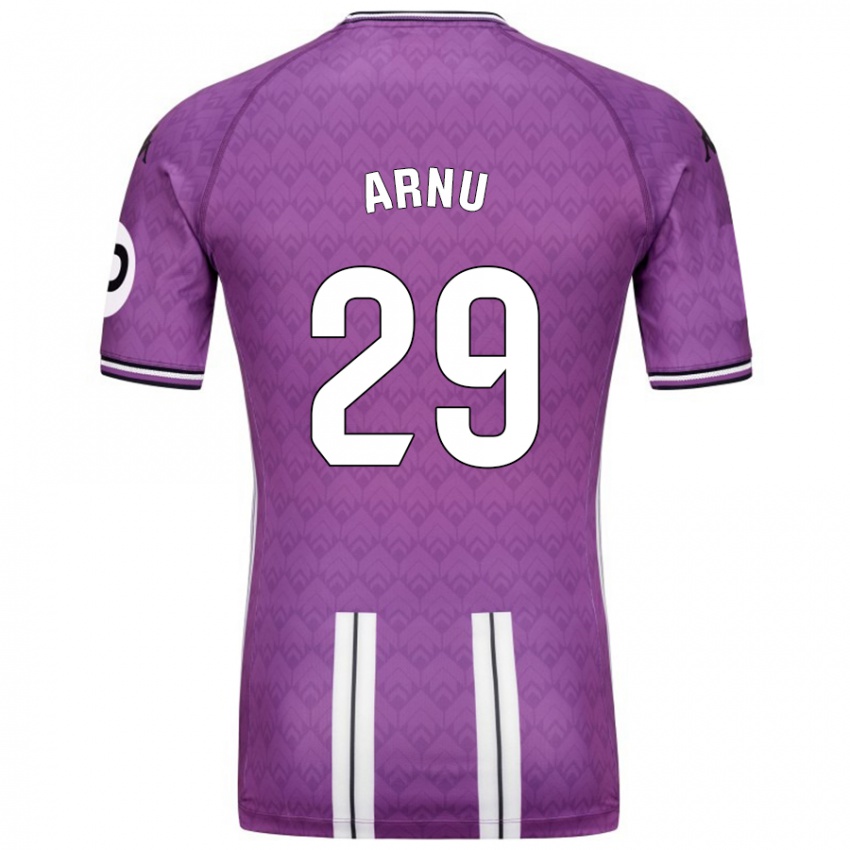 Niño Camiseta Adrián Arnu #29 Púrpura Blanco 1ª Equipación 2024/25 La Camisa Chile