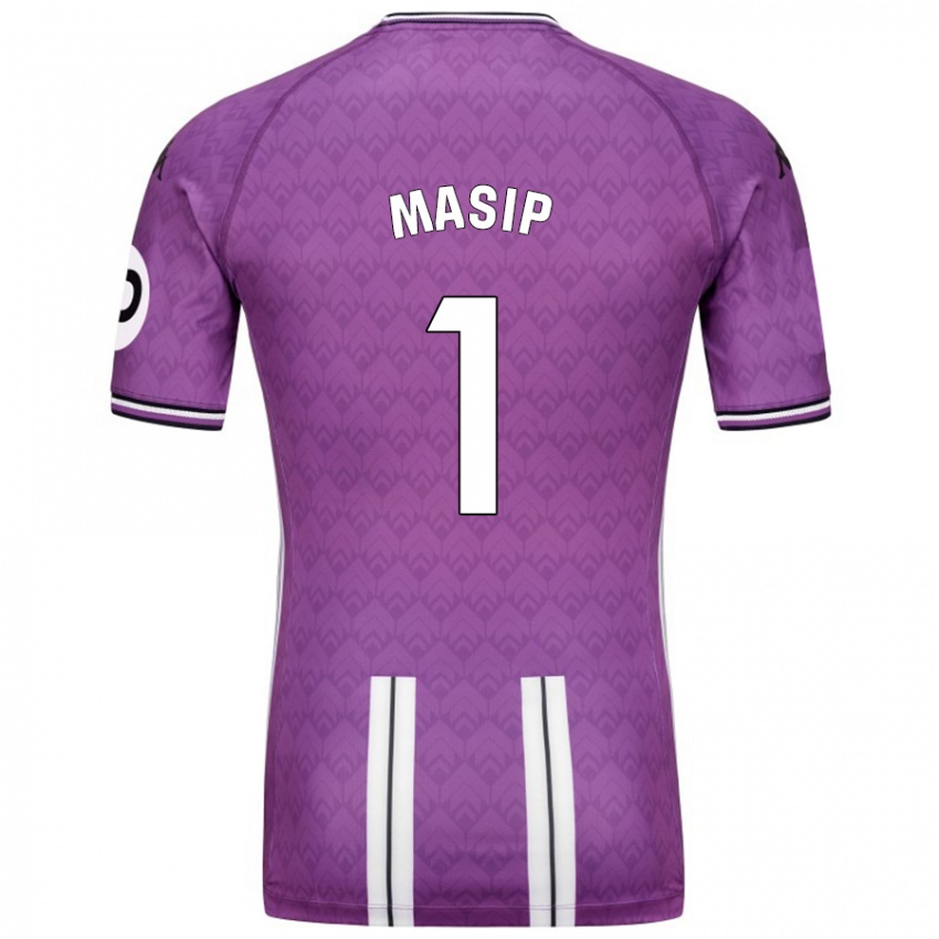 Niño Camiseta Jordi Masip #1 Púrpura Blanco 1ª Equipación 2024/25 La Camisa Chile