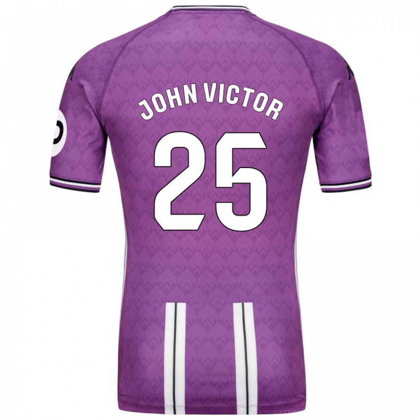 Niño Camiseta John Victor #25 Púrpura Blanco 1ª Equipación 2024/25 La Camisa Chile